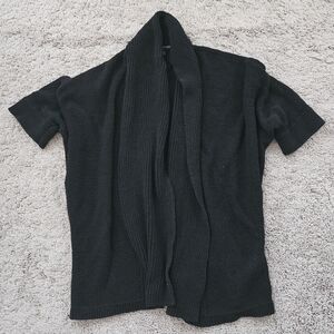 Black Short Sleeve Cardigan